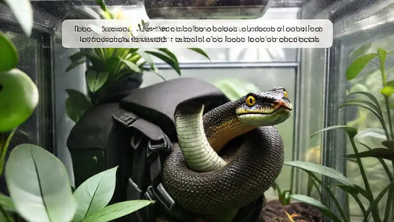 Serpiente segura en terrario tropical