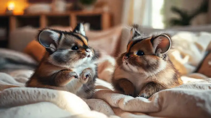 Un salón acogedor con cobayas juguetónas